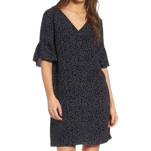 Madewell Black Polka Dot Print Mini Dress Size 0